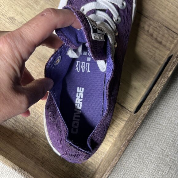 SINGLE SHOE Converse Purple Jacquard Shoe LEFT FOOT Womens Size 7 Amputee - Picture 10 of 11